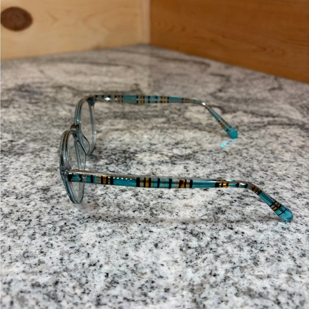 Kids Blue Transparent Round Fashion Eyeglasses